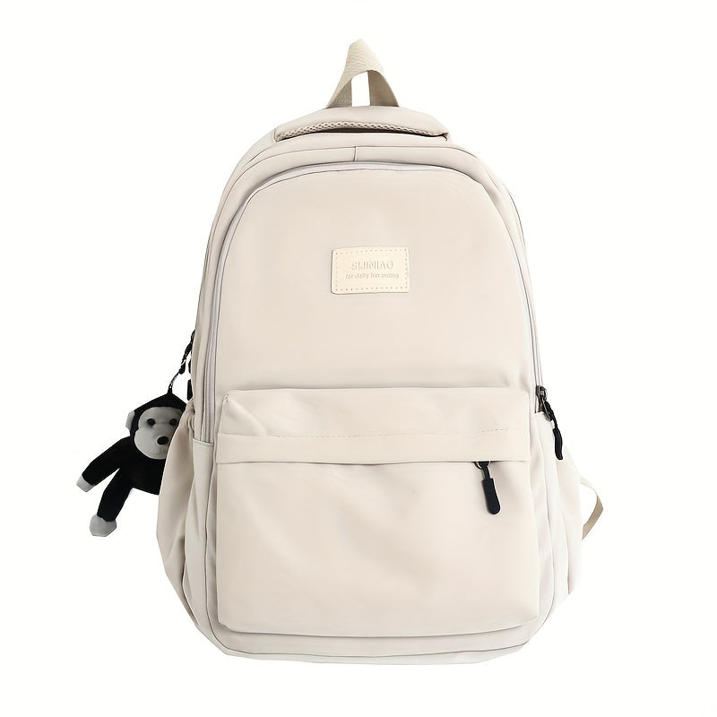 Dame Canvas Skoletaske Med Lynlås & Forlomme