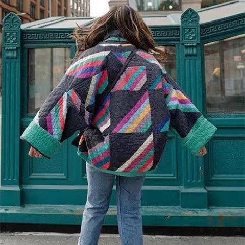 Dame Efterårsjakke Med Lynlås & Quiltet | Oversized