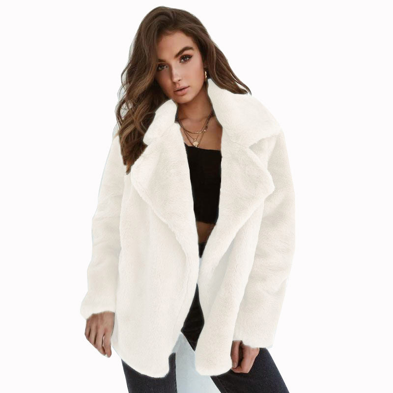 Dame Fake fur-frakker Med Teddylook | Varme