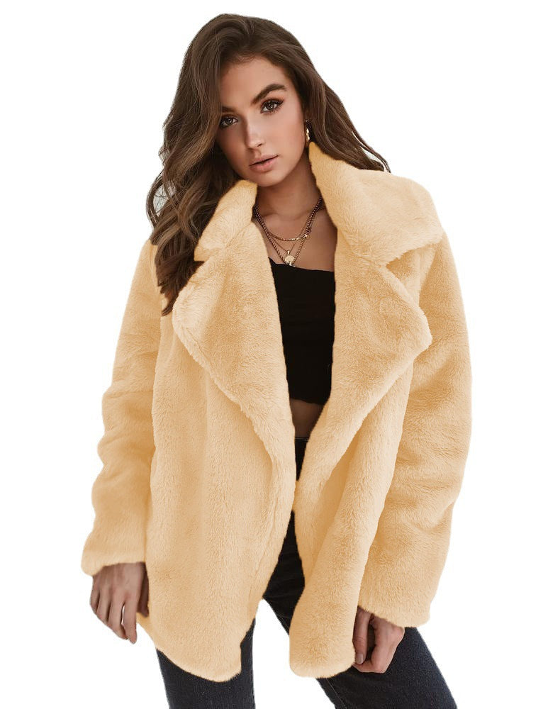 Dame Fake fur-frakker Med Teddylook | Varme