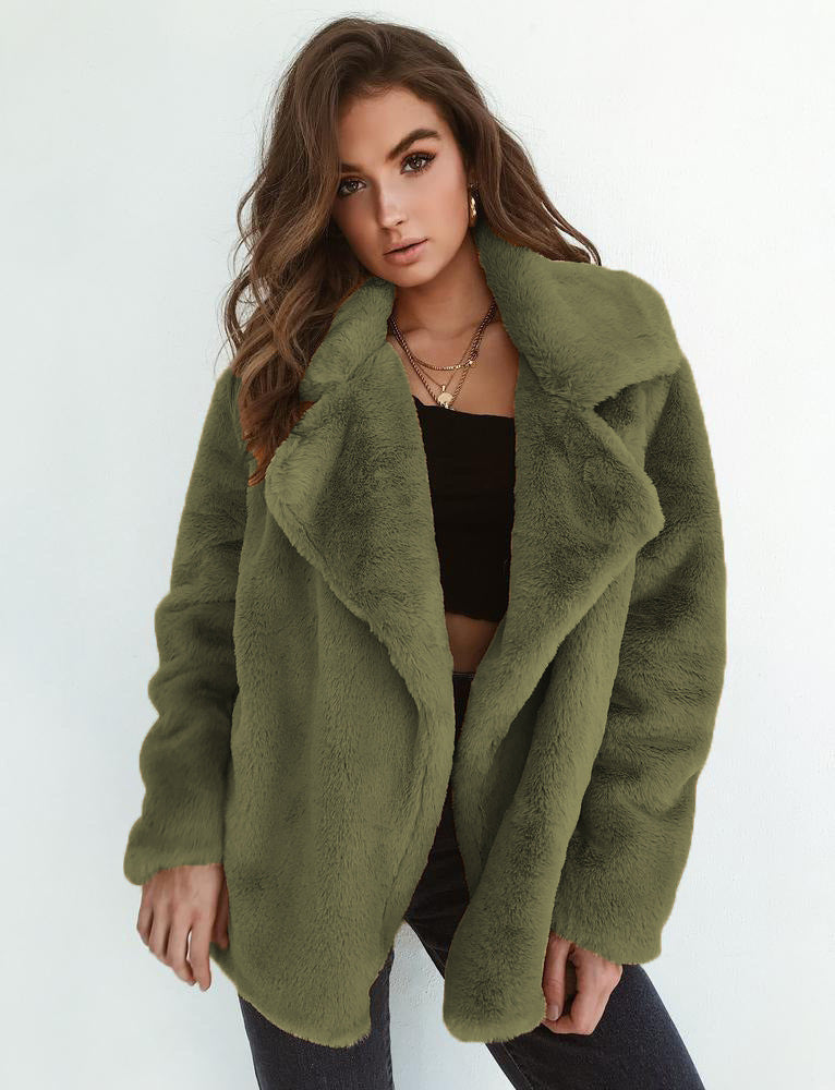 Dame Fake fur-frakker Med Teddylook | Varme