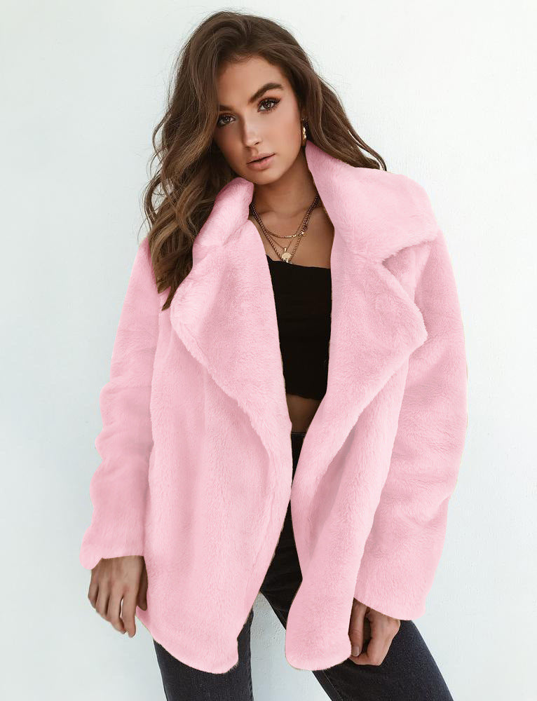 Dame Fake fur-frakker Med Teddylook | Varme