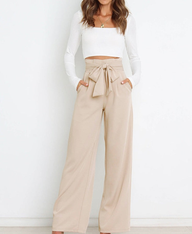 Dame Habitbukser Med Bindebånd | Wide Leg