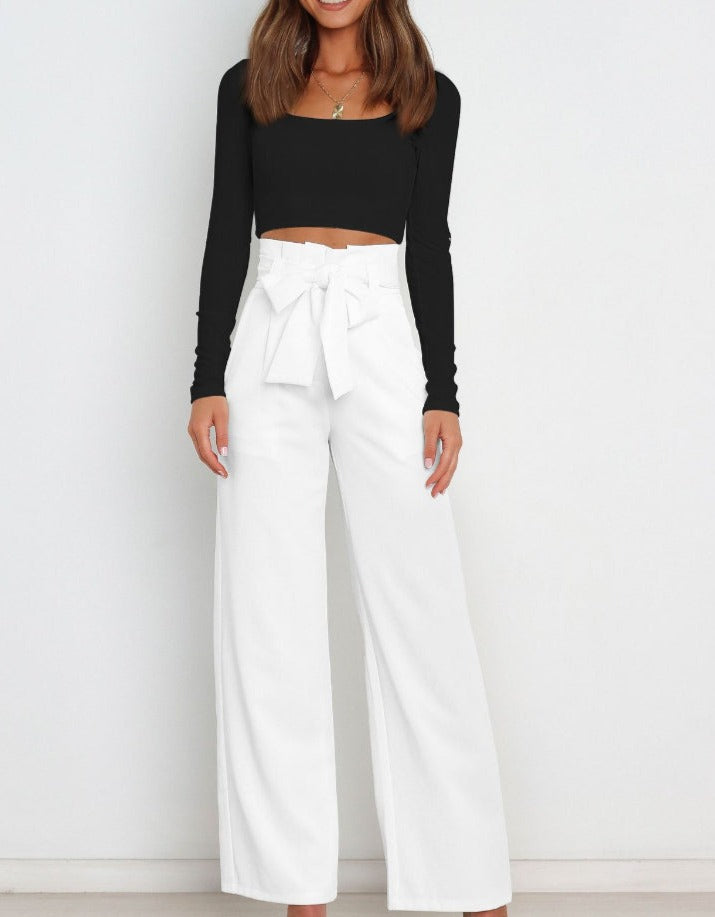 Dame Habitbukser Med Bindebånd | Wide Leg