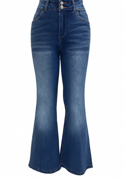 Dame Jeans Med Høj Talje Og Flared Ben | Retroinspireret