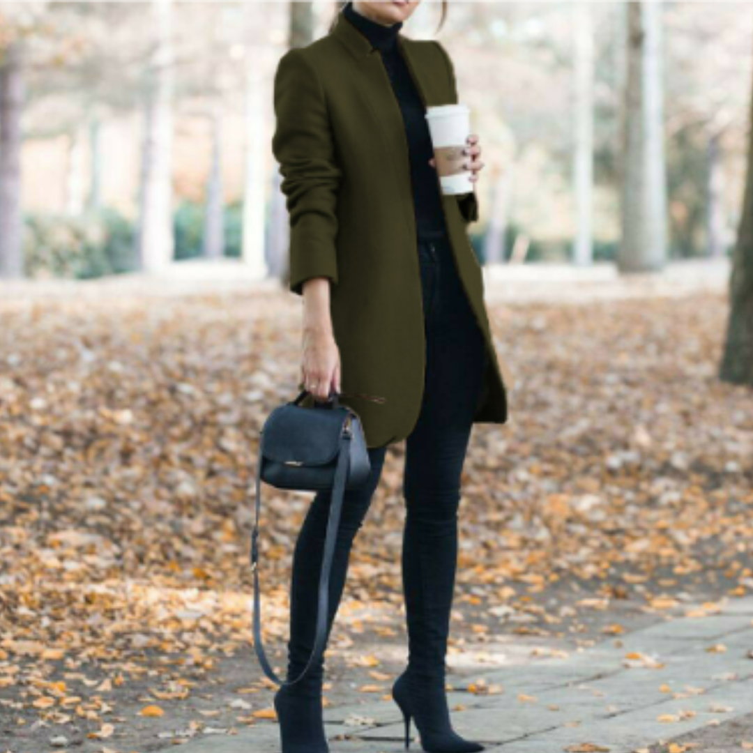 Dame Kort Frakke Uden Krave | Elegant