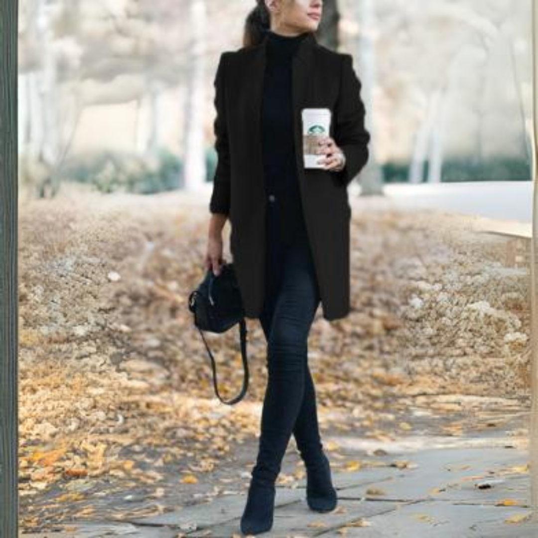 Dame Kort Frakke Uden Krave | Elegant