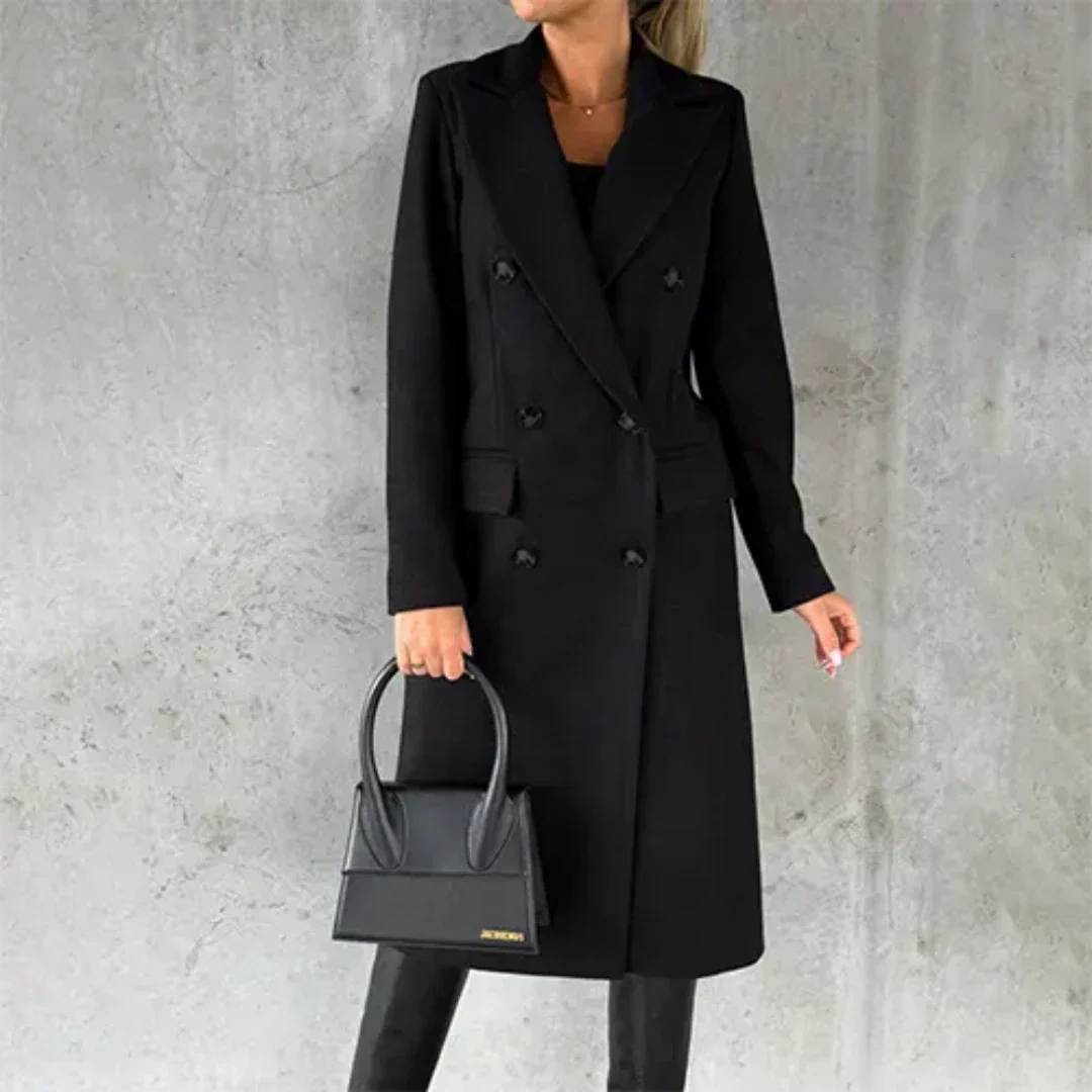 Dame Lang Frakke | Dobbeltknap Design
