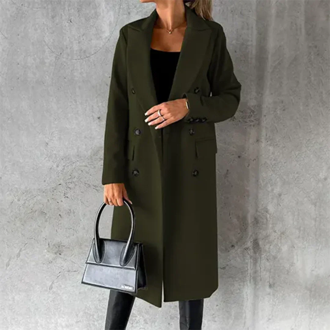 Dame Lang Frakke | Dobbeltknap Design