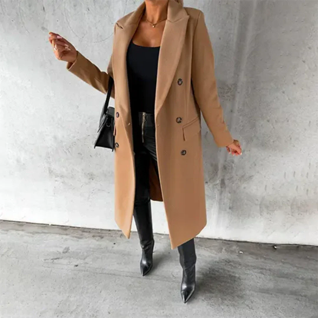 Dame Lang Frakke | Dobbeltknap Design