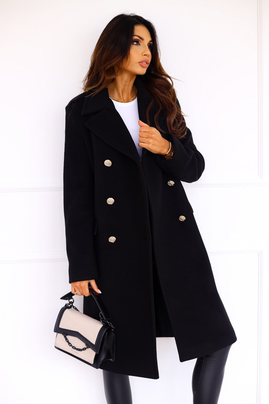Dame Lang Trenchcoat Med Knaplukning & Slank Pasform