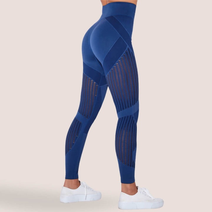 Dame Leggings Med Mesh Paneler | Træning
