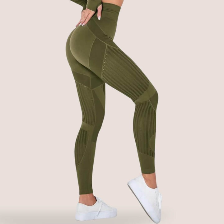 Dame Leggings Med Mesh Paneler | Træning