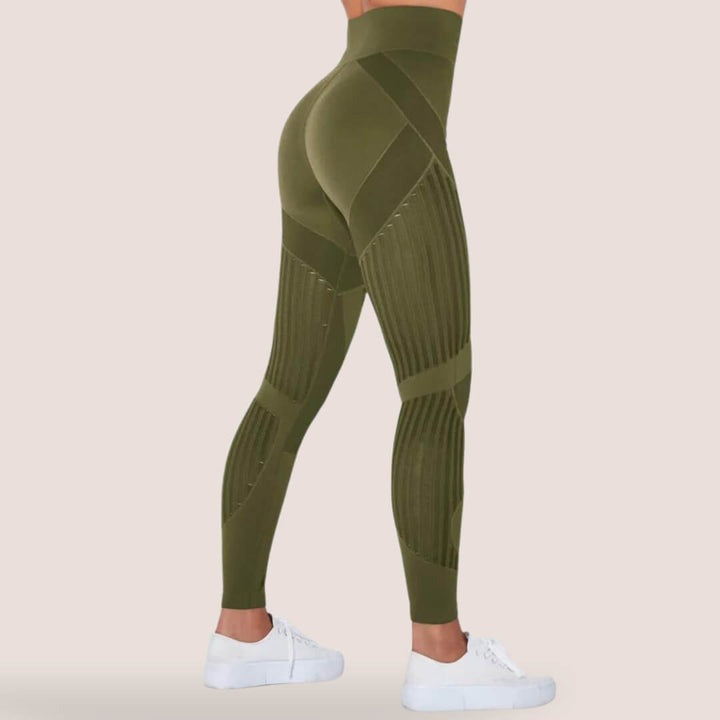 Dame Leggings Med Mesh Paneler | Træning