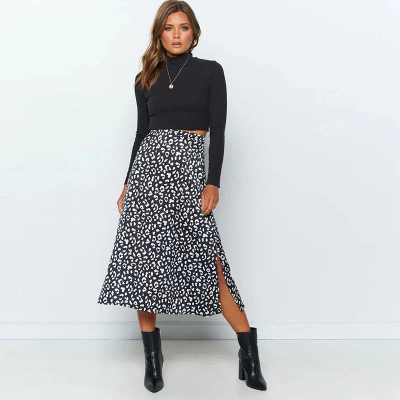 Dame Nederdel Med Leopardprint | Lange Boho