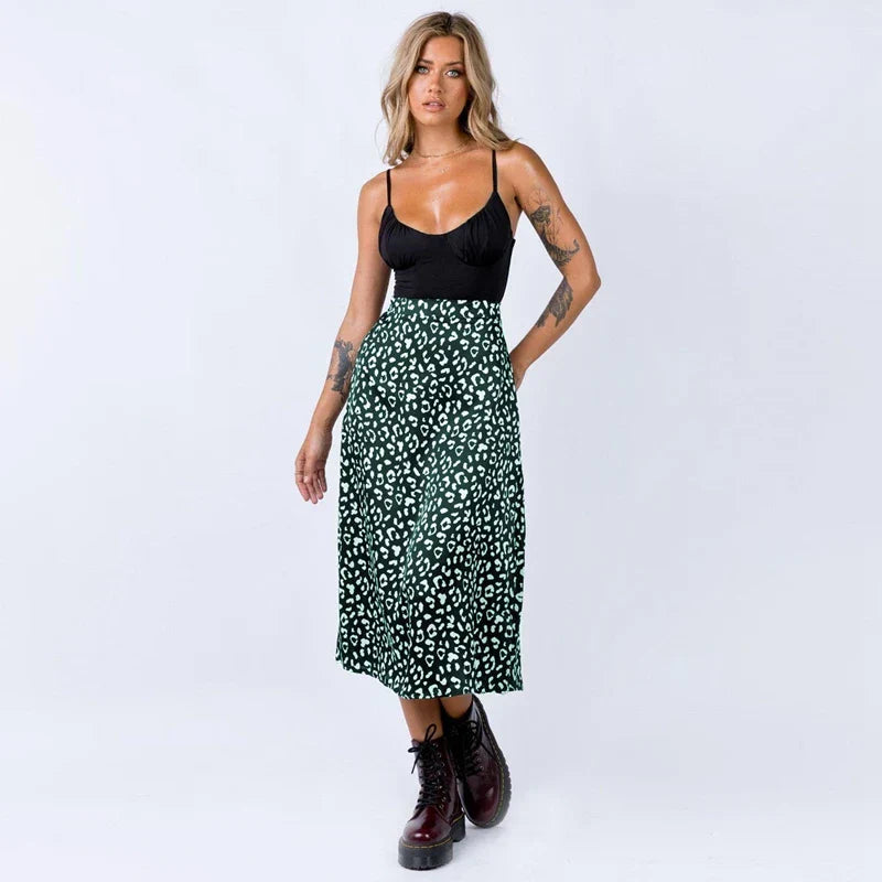 Dame Nederdel Med Leopardprint | Lange Boho