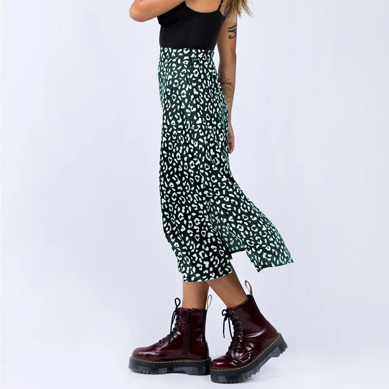 Dame Nederdel Med Leopardprint | Lange Boho