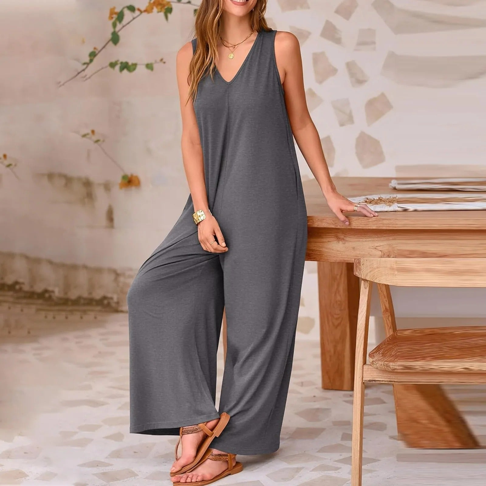 Dame Overalls Med V-Hals | Sommer