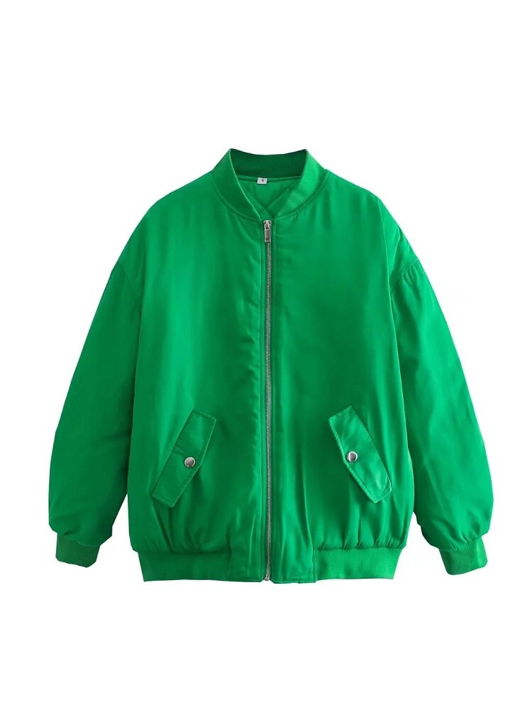 Dame Overgangsjakke Bomberdetaljer | Trendy