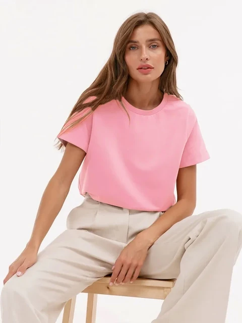 Dame T-Shirts Med Rund Hals | Kortarm