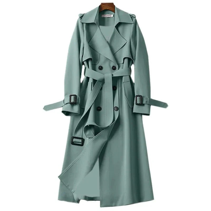 Dame Trenchcoat Med Bælte & Dobbeltknap