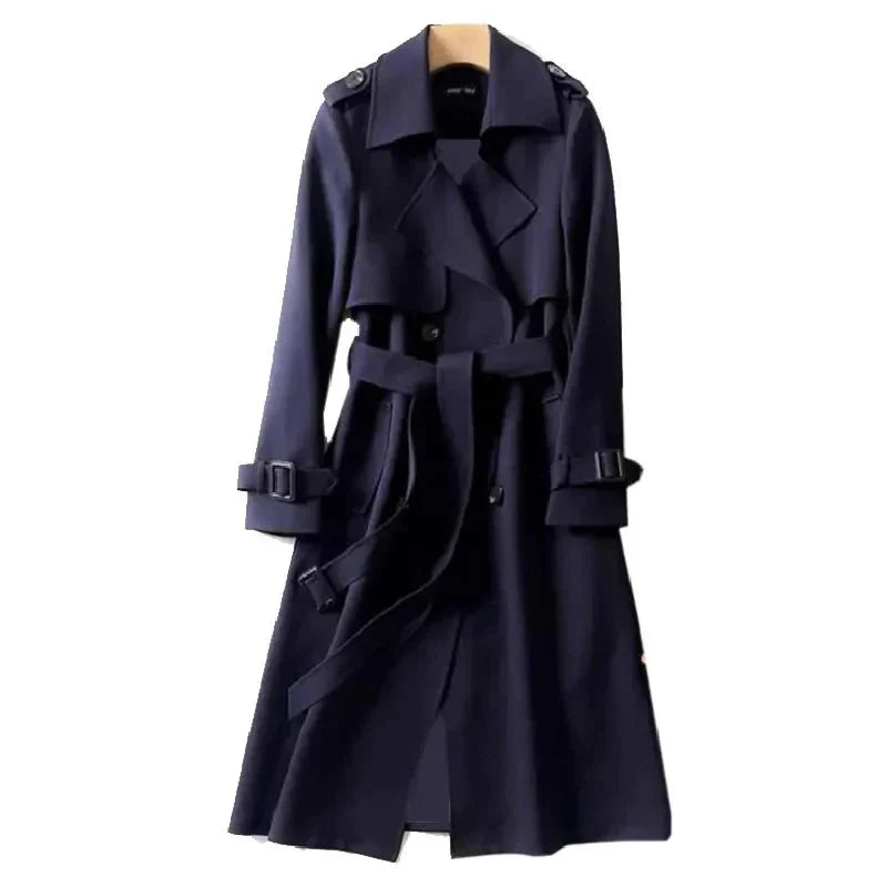 Dame Trenchcoat Med Bælte & Dobbeltknap