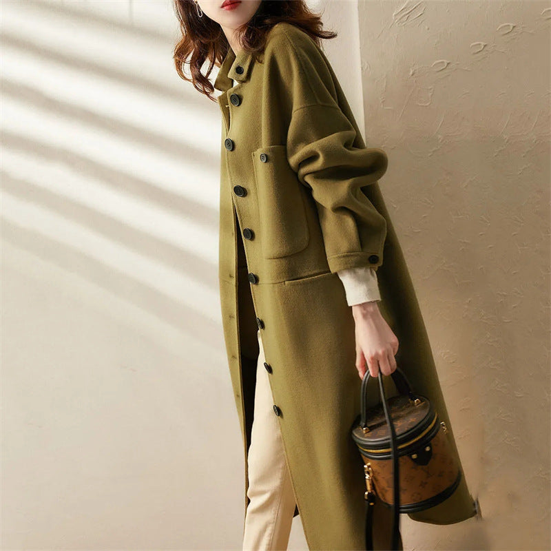 Dame Trenchcoat Med Knaplukning & Lommer