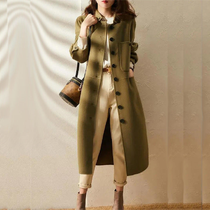 Dame Trenchcoat Med Knaplukning & Lommer