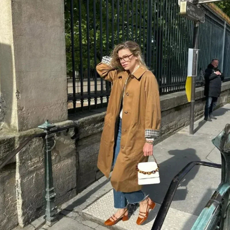 Dame Trenchcoats Med Knaplukning | Lang