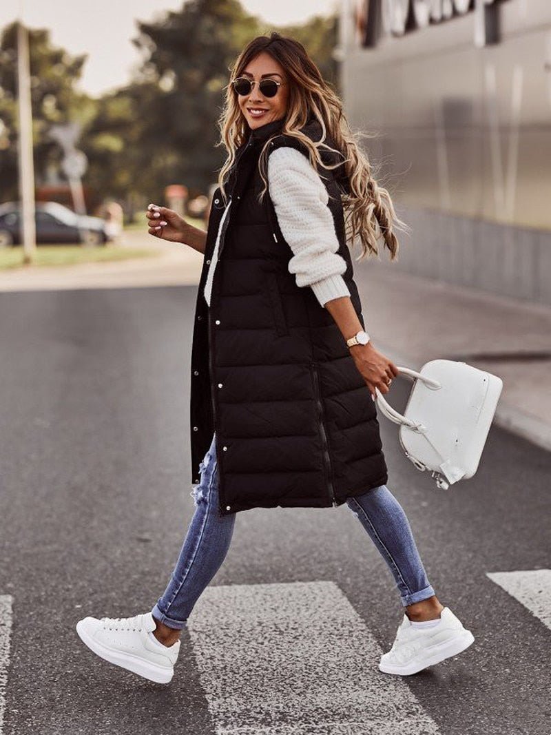 Dame Veste Med Quiltet Design | Lang
