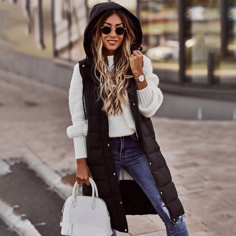 Dame Veste Med Quiltet Design | Lang