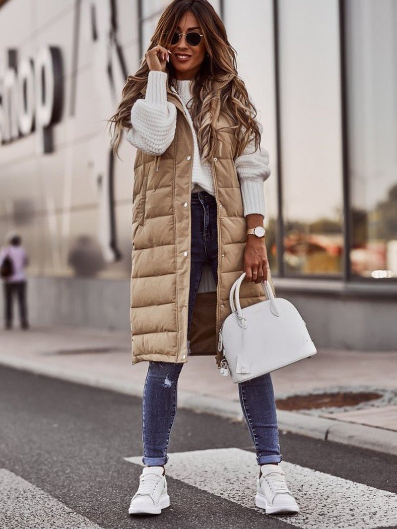 Dame Veste Med Quiltet Design | Lang
