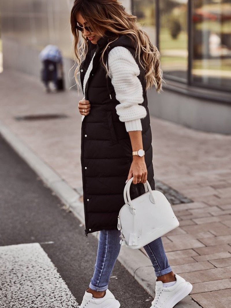Dame Veste Med Quiltet Design | Lang