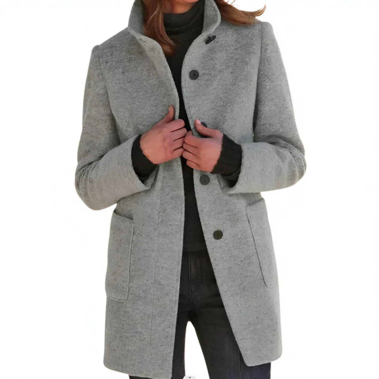 Dame Vinter Jakke Kort Foret | Elegant Snit