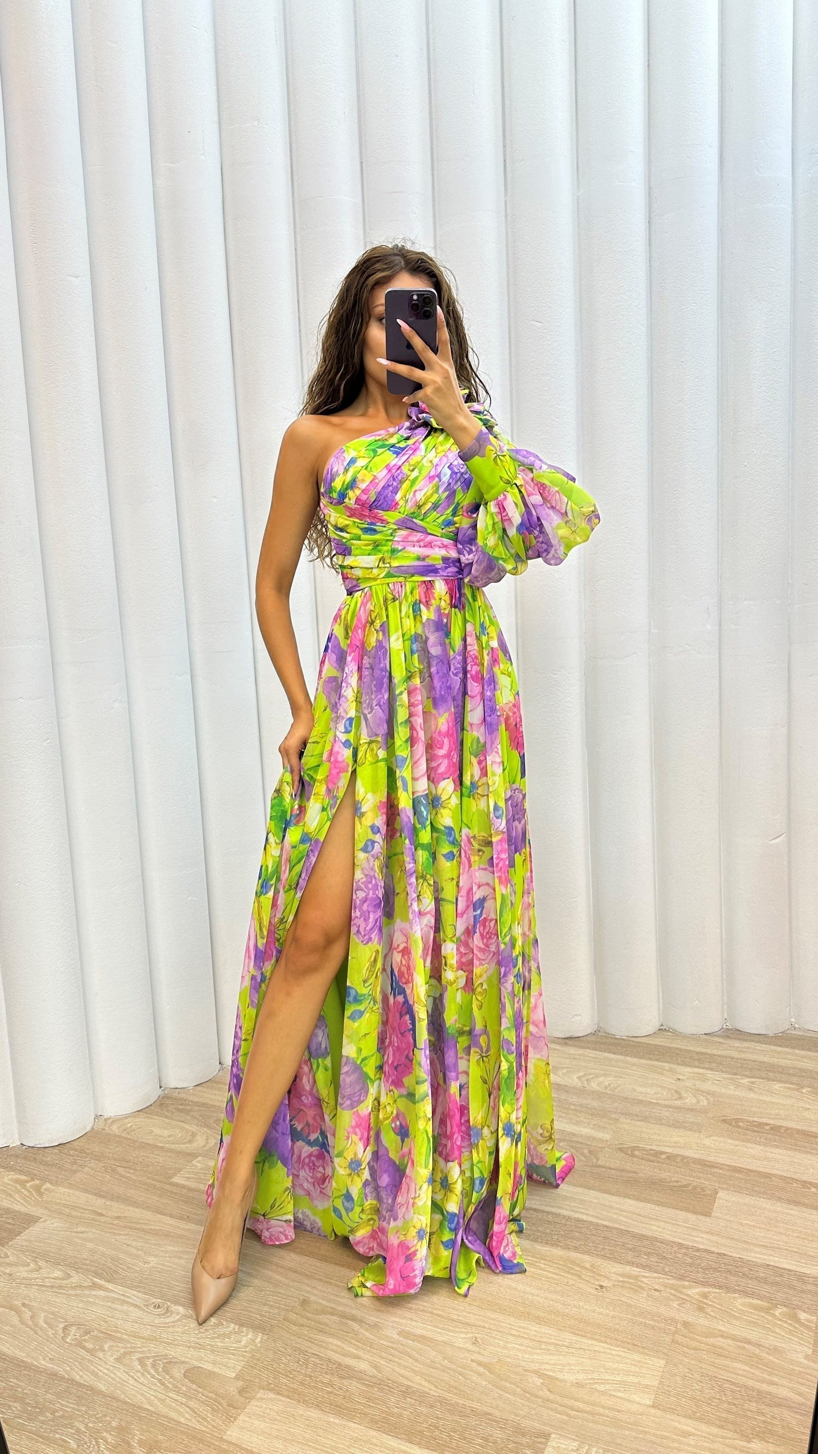 Elira | Dame Galla Bryllupsgæstekjole | Maxi