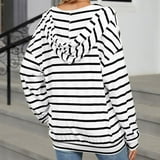 Forårs Dame Hoodie Med Striber Og Snøre | Stretch