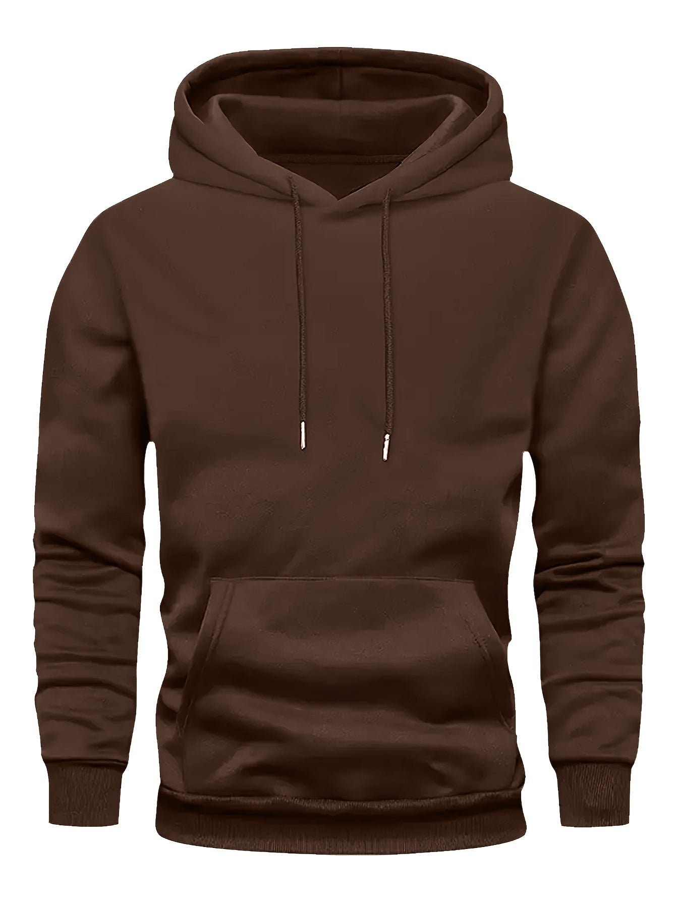Herre Hoodie Med Kængurulomme & Ribkant
