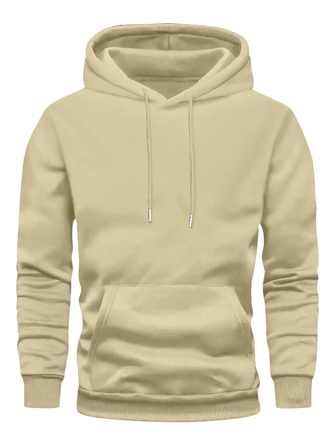Herre Hoodie Med Kængurulomme & Ribkant