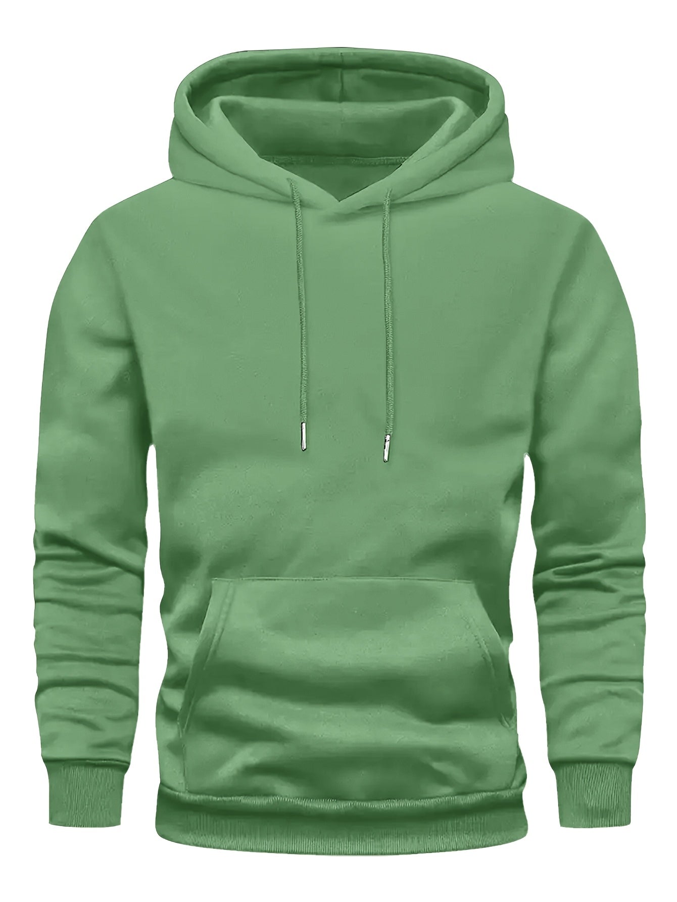 Herre Hoodie Med Kængurulomme & Ribkant