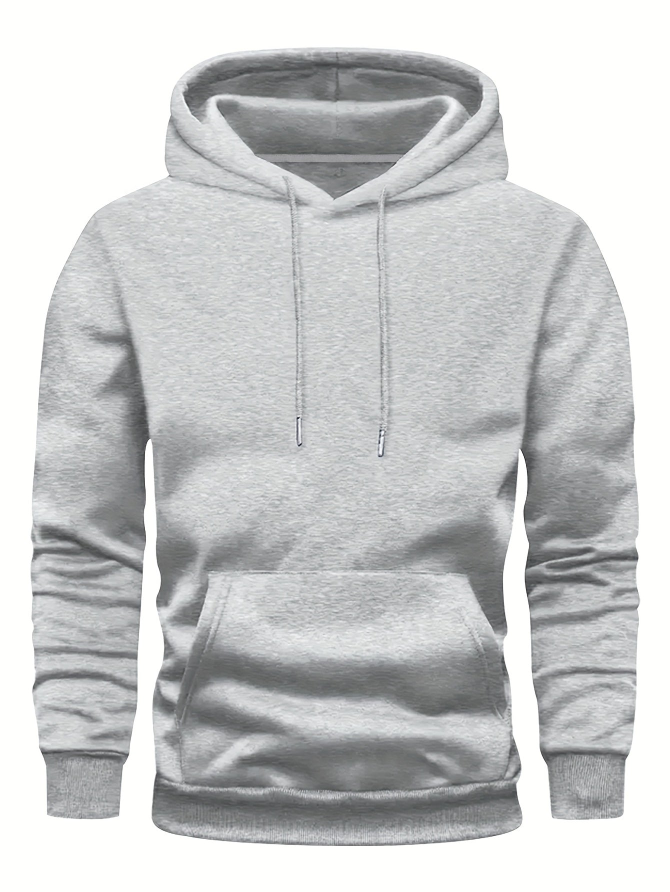 Herre Hoodie Med Kængurulomme & Ribkant