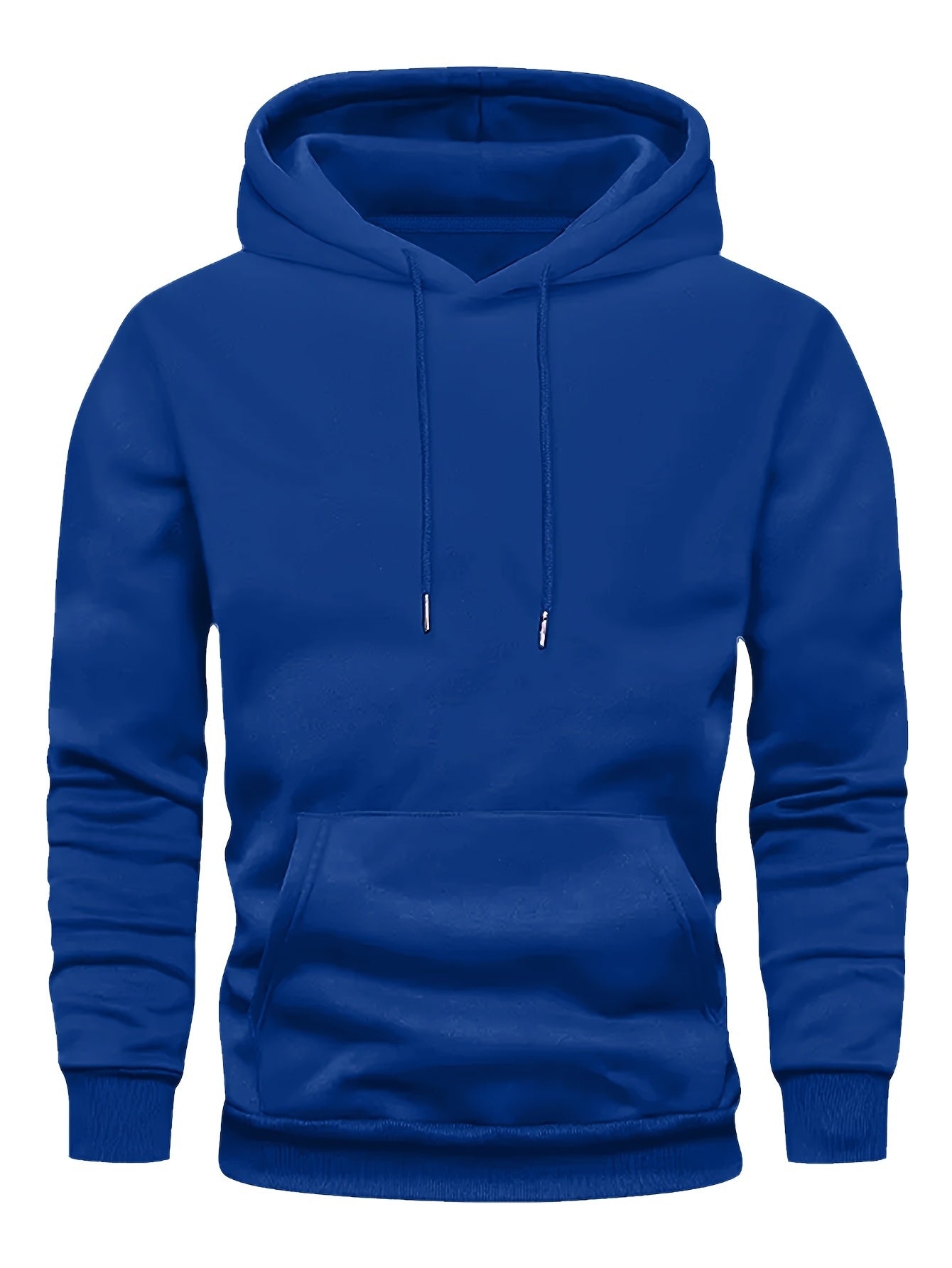 Herre Hoodie Med Kængurulomme & Ribkant