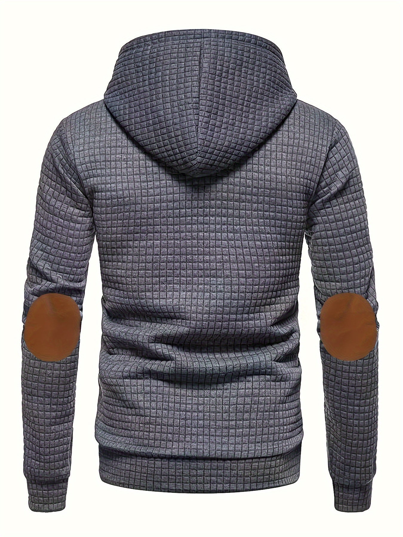 Herre Hoodie Med Strukturmønster & Albuelapper
