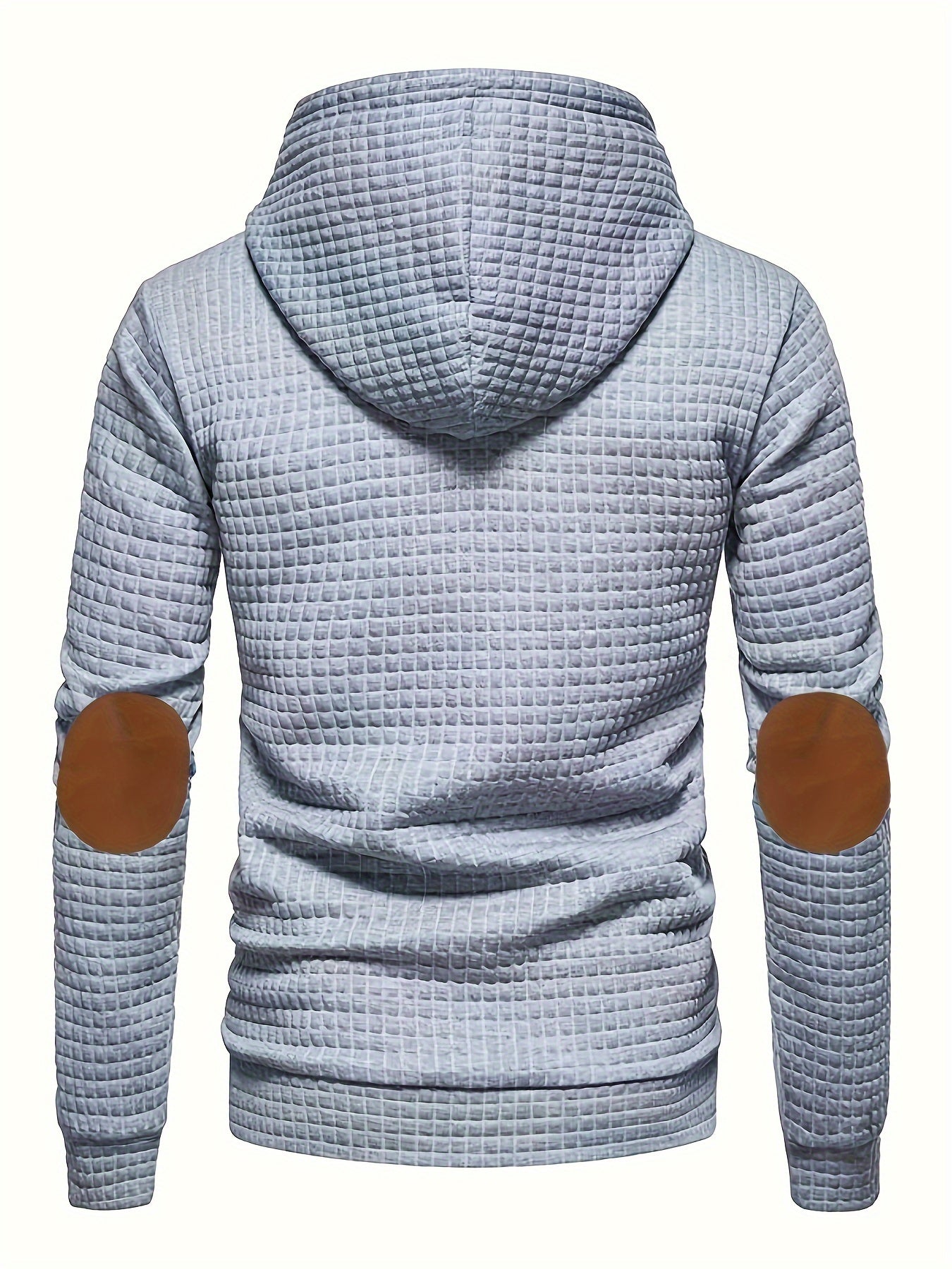 Herre Hoodie Med Strukturmønster & Albuelapper