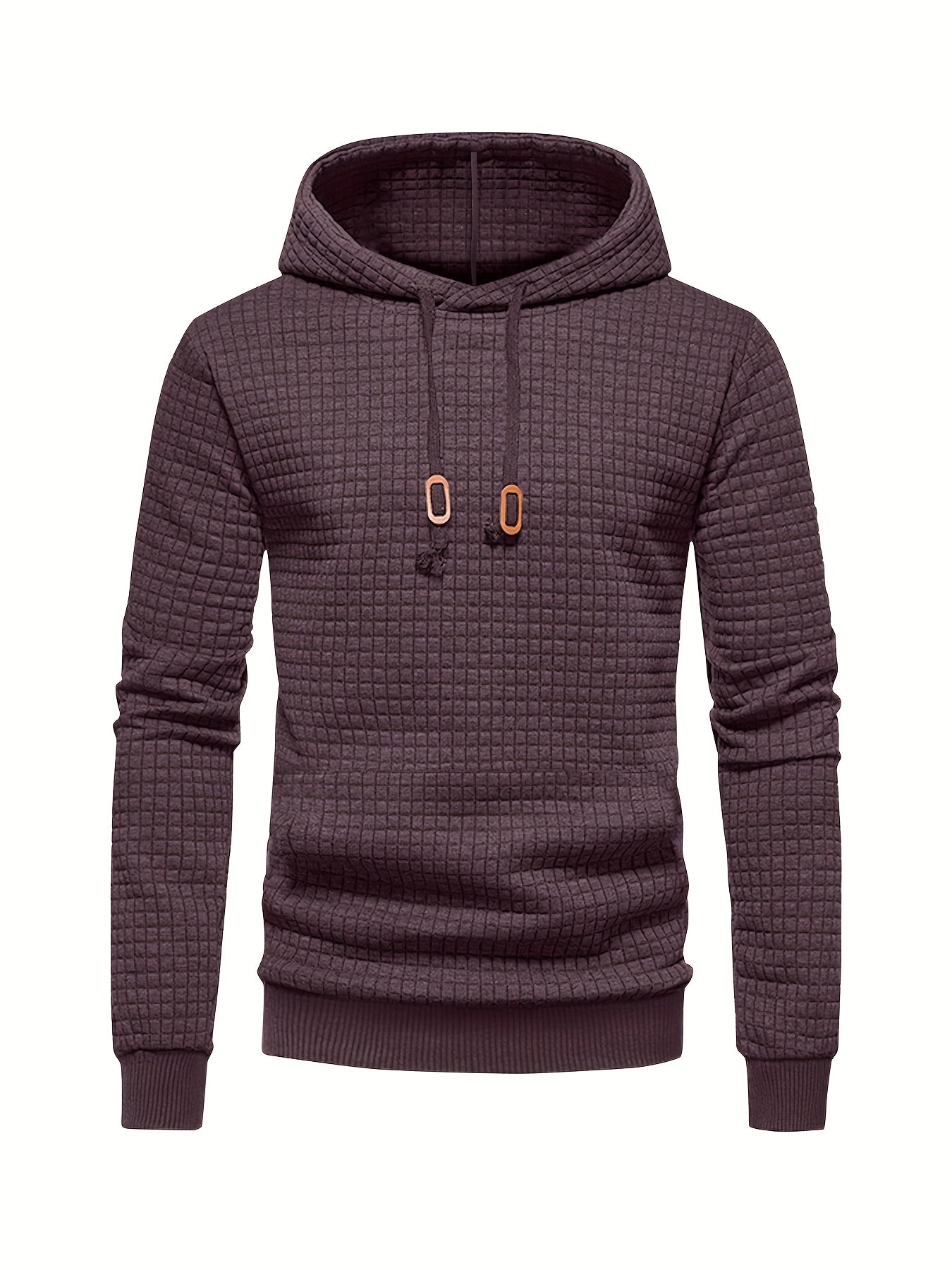 Herre Hoodie Med Waffelstruktur & Ribkant
