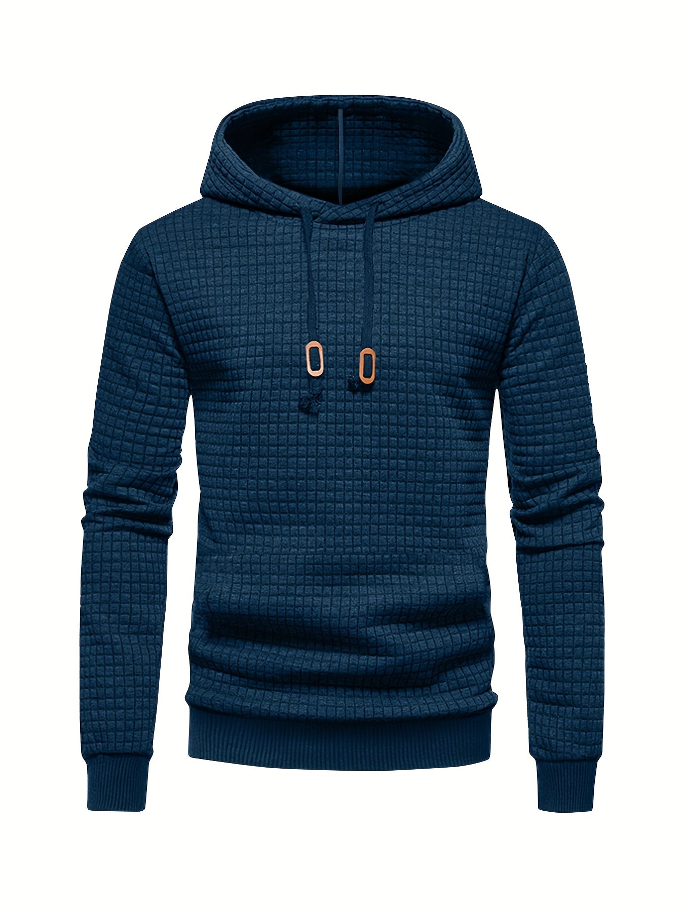 Herre Hoodie Med Waffelstruktur & Ribkant