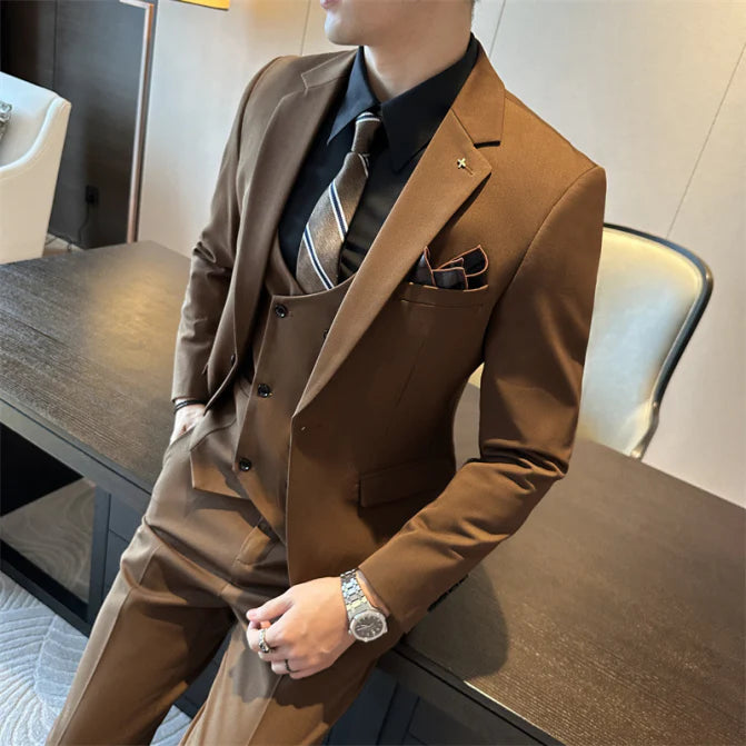 Herre Jakkesæt 3-Delt Slim Fit Med Vest