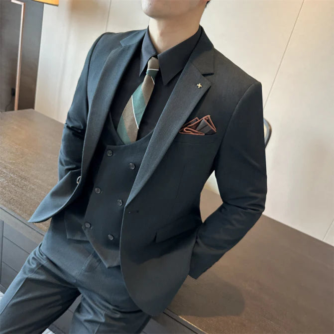 Herre Jakkesæt 3-Delt Slim Fit Med Vest
