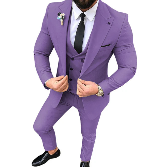 Herre Jakkesæt Slim Fit 3-Delt Med Vest