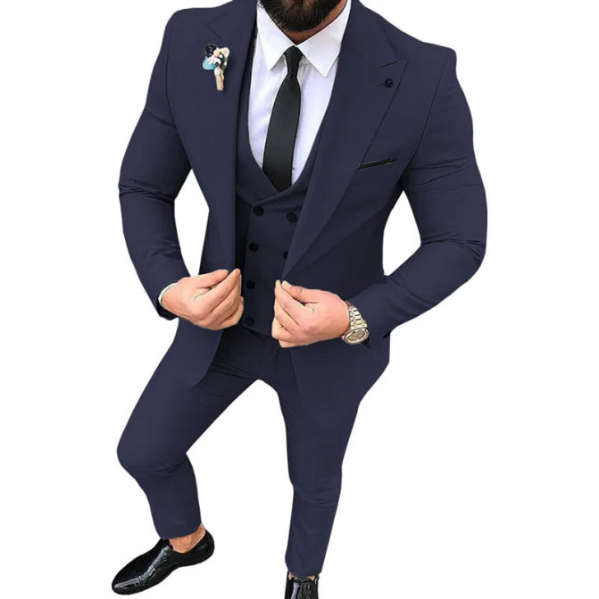 Herre Jakkesæt Slim Fit 3-Delt Med Vest