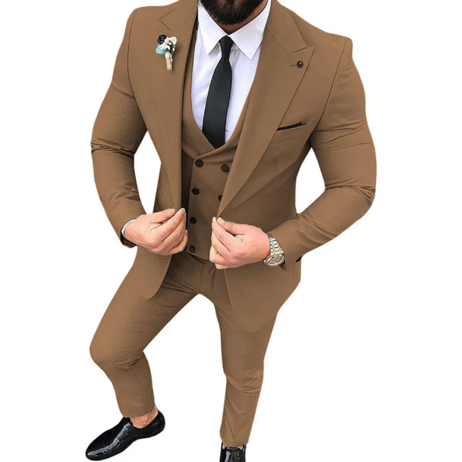 Herre Jakkesæt Slim Fit 3-Delt Med Vest
